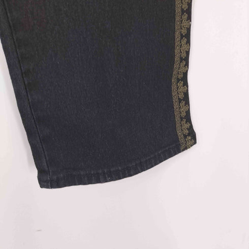 DG2 by Diane Gilman 90-00S リネン コットン レース スパンコール 刺繍 装飾 ローライズ デニム パンツ Y2K レディース 6
