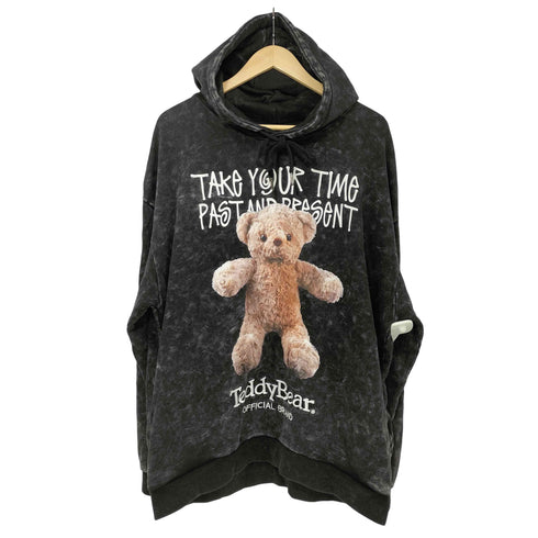 Teddy Bear ロゴプリント ルーズサイズ ケミカルプルパーカー メンズ JPN:46