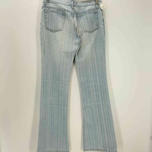 Georgie 90-00S MADE IN ITALY イタリア製 織り ストライプ ローライズ ワイドレッグ フレア デニム パンツ Y2K メンズ 46
