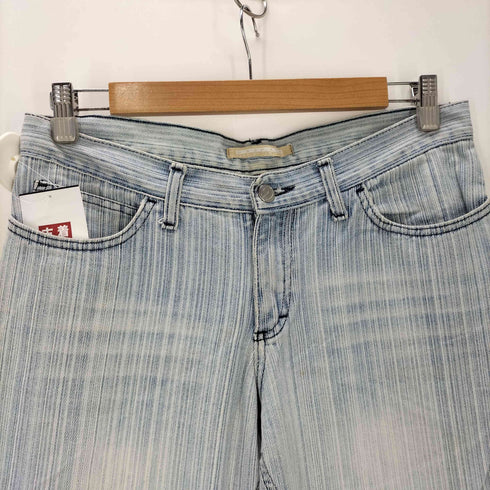 Georgie 90-00S MADE IN ITALY イタリア製 織り ストライプ ローライズ ワイドレッグ フレア デニム パンツ Y2K メンズ 46