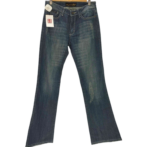 foxxy tail jeans 00S ラメ 装飾 ローライズ ダメージ ワイドレッグ フレア デニム パンツ Y2K レディース 30