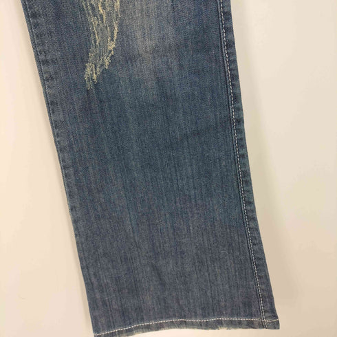 foxxy tail jeans 00S ラメ 装飾 ローライズ ダメージ ワイドレッグ フレア デニム パンツ Y2K レディース 30