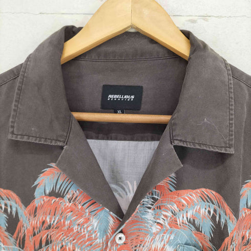 REBELIOUS RBLS OG TEXTILE PALM TREE OPEM COLLAR SHIRT domestic メンズ XL