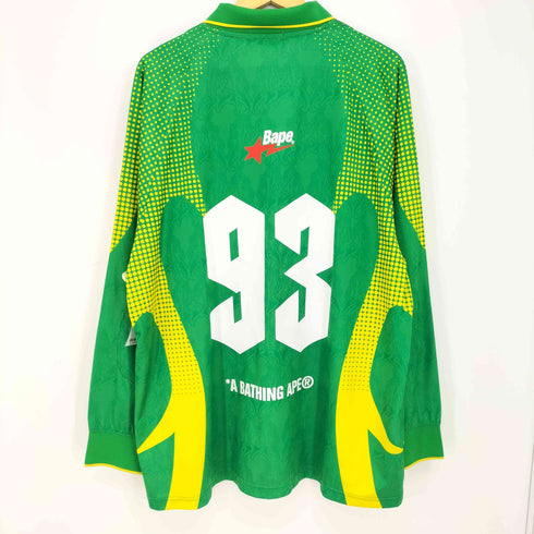 アベイシングエイプ A BATHING APE 26ss APE FLAME MONOGRAM JACQUARD LOGO RELAXED FIT FOOTBALL JERSEY メンズ JPN:XL