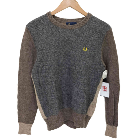 フレッドペリー FRED PERRY ロゴ刺繍 配色 ウールニット レディース import:S