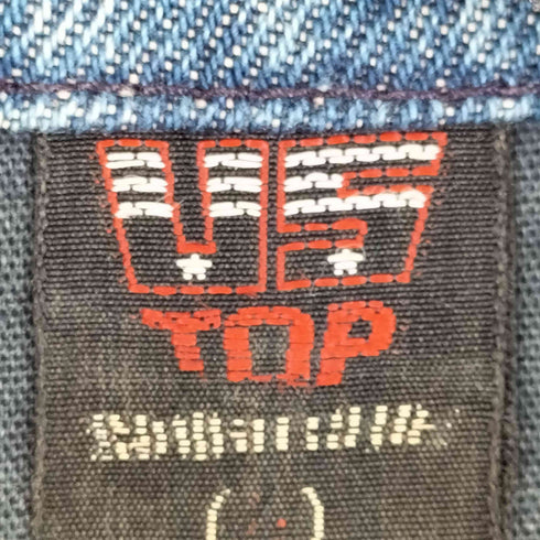 US TOP 比翼 スタンドカラー デニムジャケット メンズ
