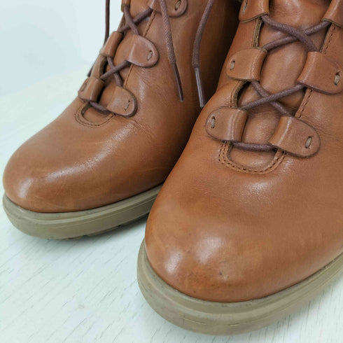 カンペール CAMPER ウッドソール レースアップ レザー ヒールブーツ レディース 39