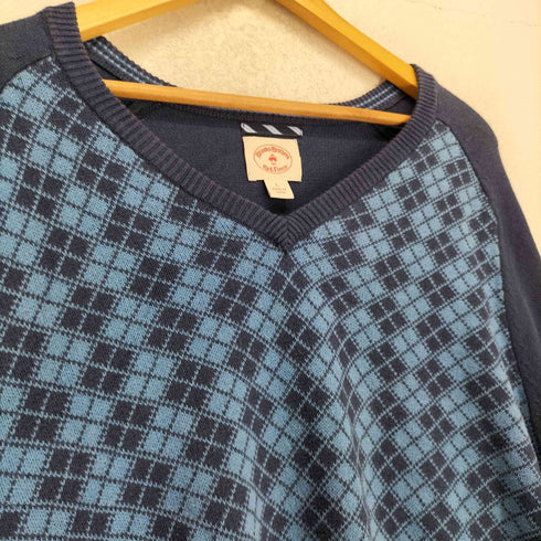 ブルックスブラザーズレッドフリース BROOKS BROTHERS REDFLEECE カシミヤ混 アーガイルVネックニット メンズ import:L