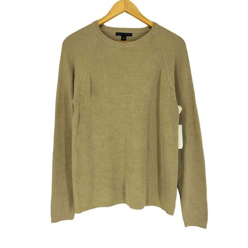 バナナリパブリック BANANA REPUBLIC シルク混 畦編みクルーネックニット メンズ import:M