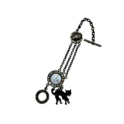 ヴィヴィアンウエストウッド Vivienne Westwood Black Cat ブラックキャット オーブ ラメ 装飾 クォーツ ブレスレット ウォッチ 腕時計 レディース