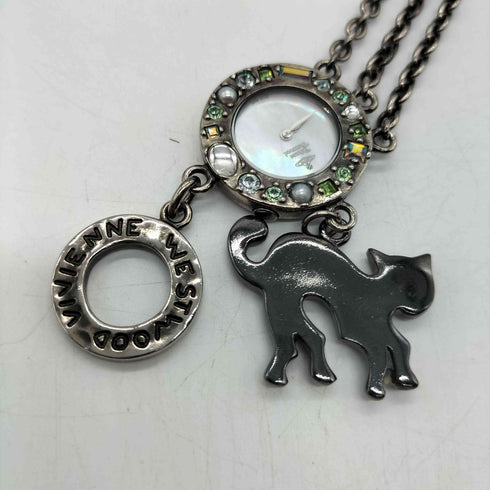 ヴィヴィアンウエストウッド Vivienne Westwood Black Cat ブラックキャット オーブ ラメ 装飾 クォーツ ブレスレット ウォッチ 腕時計 レディース