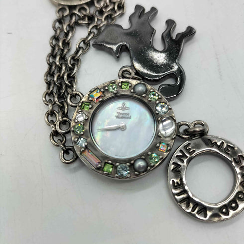 ヴィヴィアンウエストウッド Vivienne Westwood Black Cat ブラックキャット オーブ ラメ 装飾 クォーツ ブレスレット ウォッチ 腕時計 レディース
