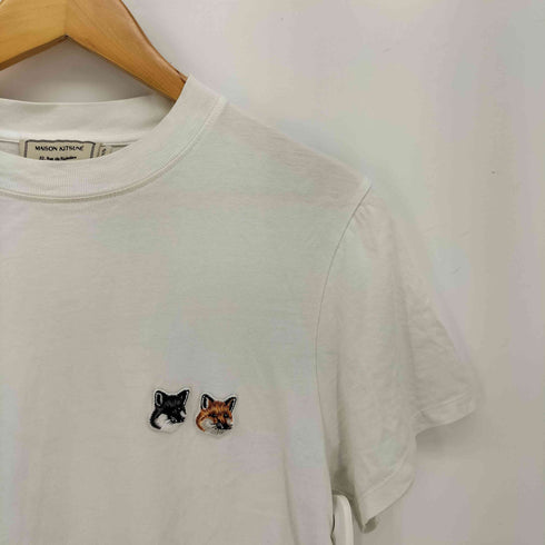 メゾンキツネ MAISON KITSUNE ダブルフォックスヘッド パッチ クラシック Tシャツ レディース XXS