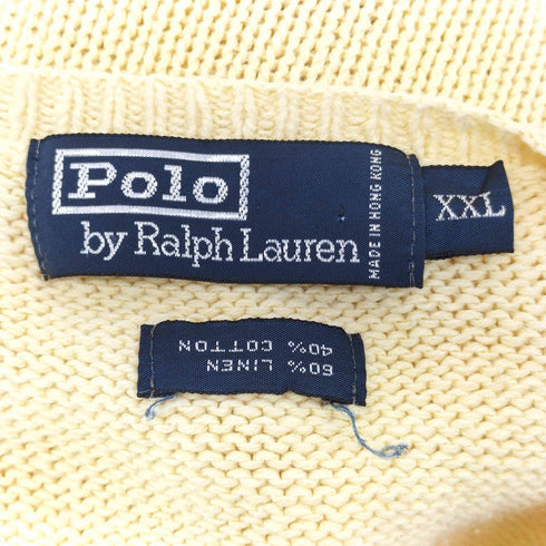 ポロバイラルフローレン Polo by RALPH LAUREN ポニー刺繍 コットンリネン Vネック ベスト メンズ import:XXL