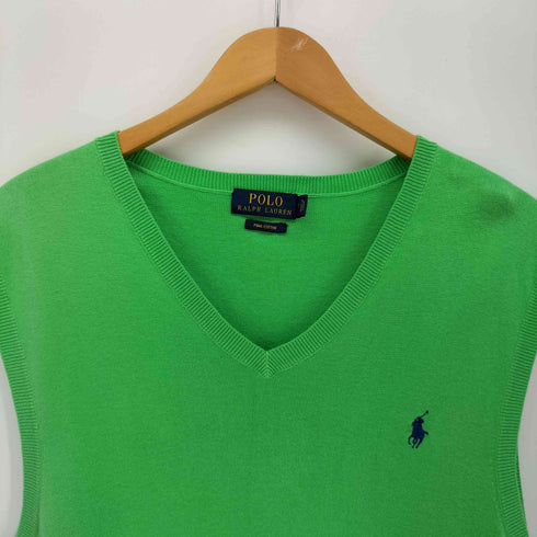 ポロラルフローレン POLO RALPH LAUREN 現行タグ ポニー刺繍 ピマコットン Vネック ベスト メンズ import:L