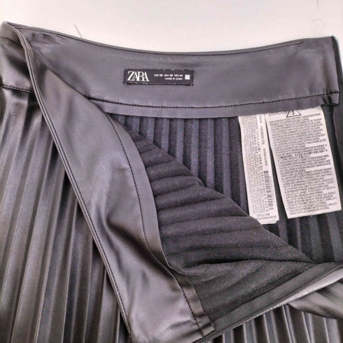 ザラ ZARA フェイクレザー プリーツスカート レディース JPN:XS