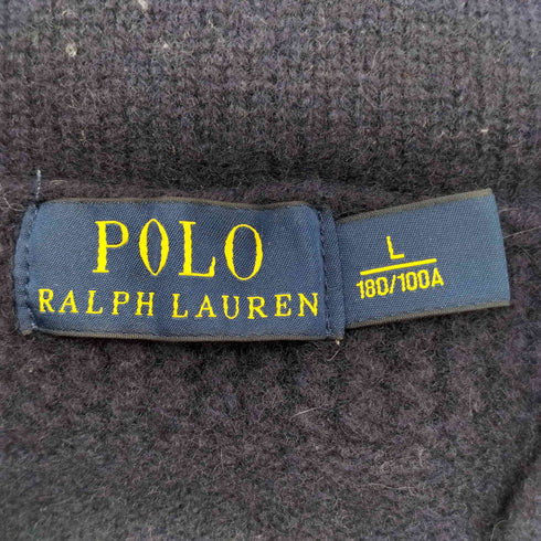 ポロラルフローレン POLO RALPH LAUREN 現行タグ ポニー無 ジップ ショールカラー ニット メンズ import:L