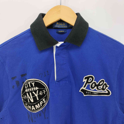 ポロラルフローレン POLO RALPH LAUREN 現行タグ CUSTOM FIT CITY NY CHAMPS ワッペン 半袖 ラガーシャツ メンズ import:S