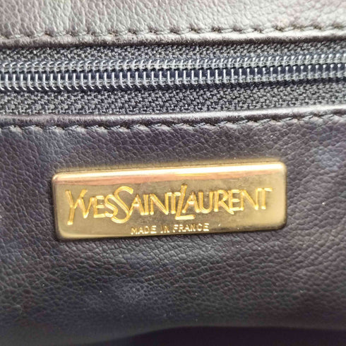 イヴサンローラン Yves Saint Laurent Yカット 巾着 ヴィンテージレザー ショルダーバッグ レディース