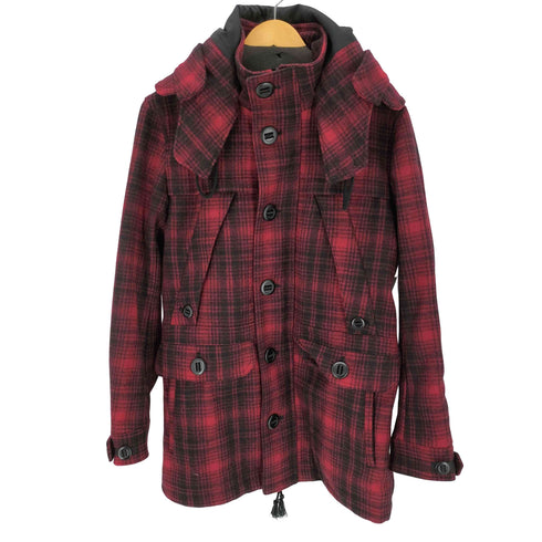 モルガンオム MORGAN HOMME バッファローチェック フーデットコート メンズ L