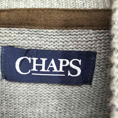 チャップス CHAPS スウェード切替ジップアップニットベスト メンズ import:M