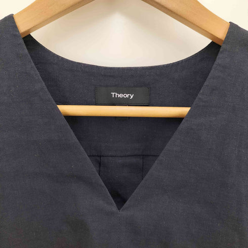 セオリー theory リネンレーヨン Vネックブラウス レディース import:S