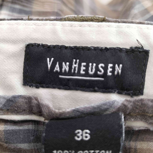 ヴァンヒューゼン VAN HEUSEN チェック柄ハーフパンツ メンズ 36