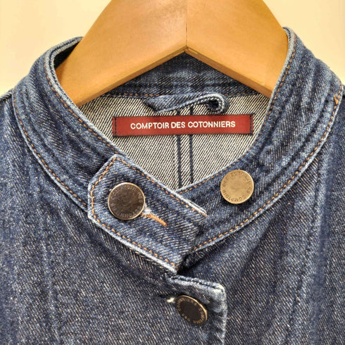 コントワーデコトニエ COMPTOIR DES COTONNIERS バンドカラーデザインデニムジャケット レディース