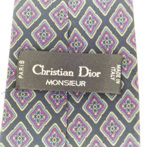 クリスチャンディオール Christian Dior MONSIEUR イタリア製 総柄 シルク ネクタイ メンズ