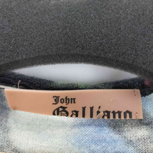 ジョンガリアーノ JOHN GALLIANO 総柄 ダブルジップニットパーカー メンズ XL
