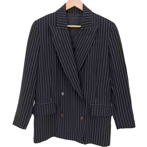 ジャンポールゴルチエフェム Jean Paul GAULTIER FEMME ダブルブレスト ストライプ テーラードジャケット 袖裏裏地 レディース FR:40