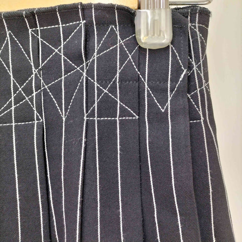 ジャンポールゴルチエフェム Jean Paul GAULTIER FEMME ステッチデザイン ストライプ プリーツスカート レディース 40