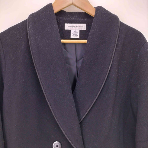 PRESTON&YORK ショールカラー パイピング ウールコート レディース 8