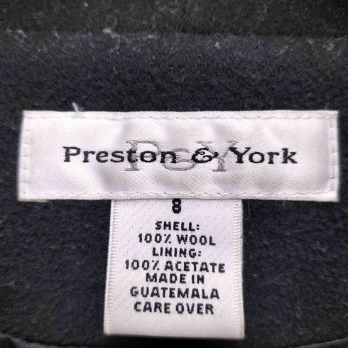 PRESTON&YORK ショールカラー パイピング ウールコート レディース 8