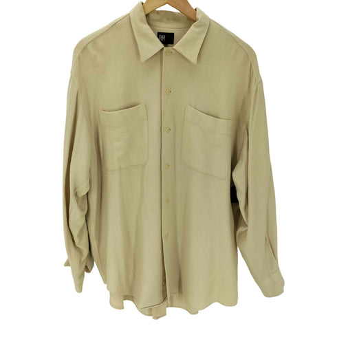 ミヤケデザインスタジオ im MIYAKE DESIGN STUDIO 80-90S HAMILTON ハミルトン期 L/S レーヨン 90% ウール 混紡 起毛 ドレス シャツ バック インバーテッド プリーツ メンズ JPN:L