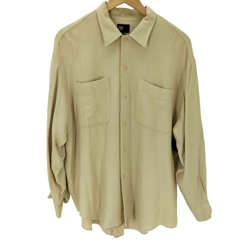 ミヤケデザインスタジオ im MIYAKE DESIGN STUDIO 80-90S HAMILTON ハミルトン期 L/S レーヨン 90% ウール 混紡 起毛 ドレス シャツ バック インバーテッド プリーツ メンズ JPN:L