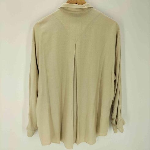 ミヤケデザインスタジオ im MIYAKE DESIGN STUDIO 80-90S HAMILTON ハミルトン期 L/S レーヨン 90% ウール 混紡 起毛 ドレス シャツ バック インバーテッド プリーツ メンズ JPN:L