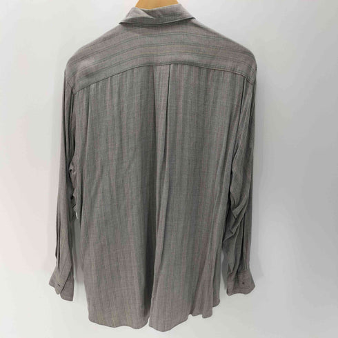 コムデギャルソンオム COMME des GARCONS HOMME 80-90S 銀タグ 田中オム L/S ジップアップ レーヨン 混紡 ストライプ シャツ archive アーカイブ メンズ