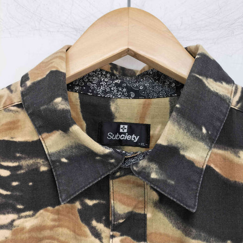 サブサエティ Subciety リップストップ 総柄S/Sシャツ メンズ JPN:XL