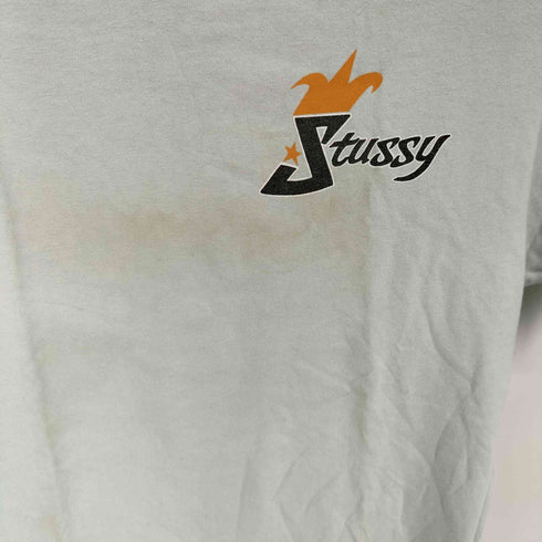 ステューシー Stussy USA製 白タグ Jester Crown tee 道化師 クラウン 袖&裾シングルステッチ メンズ import:S