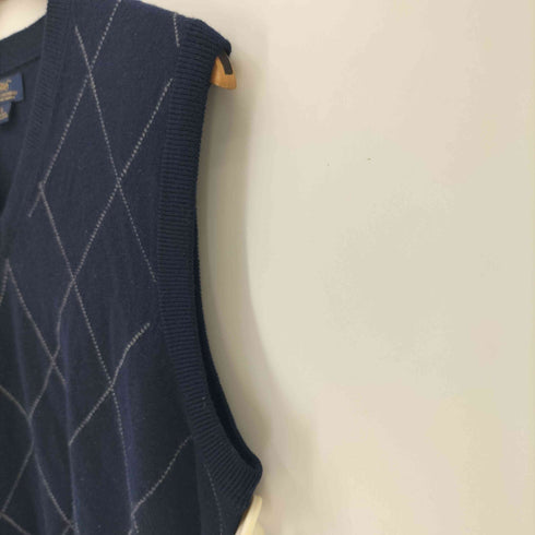 ブルックスブラザーズ 346 BROOKS BROTHERS アーガイル柄 Vネック ウールニットベスト メンズ import:S