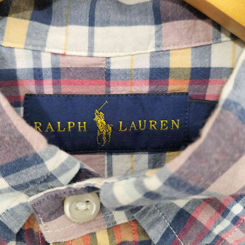 ラルフローレン RALPH LAUREN スモールポニー刺繍 S/S BD チェックシャツ メンズ import:M