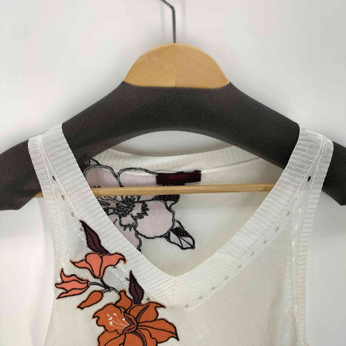 ケンゾーパリス KENZO PARIS 花刺繍ニットタンク レディース L