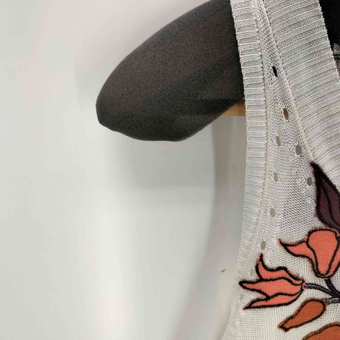 ケンゾーパリス KENZO PARIS 花刺繍ニットタンク レディース L