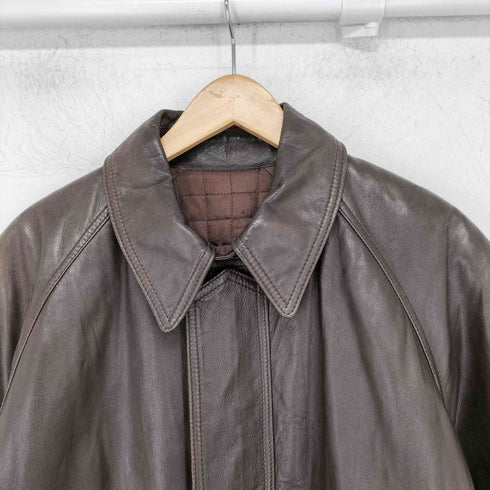 イタリア製 vera pelle 比翼 レザーコート メンズ JPN:50