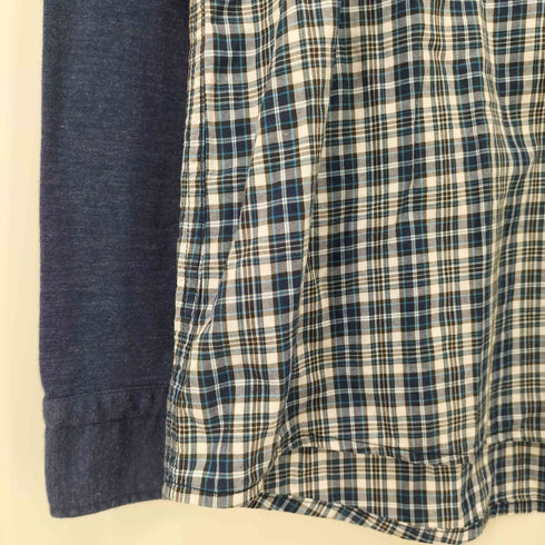 バーバリーブラックレーベル BURBERRY BLACK LABEL ホース刺繍 異素材切替 L/S チェックシャツ メンズ 3