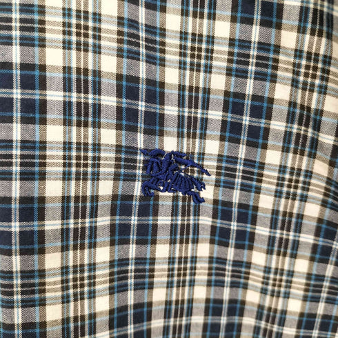 バーバリーブラックレーベル BURBERRY BLACK LABEL ホース刺繍 異素材切替 L/S チェックシャツ メンズ 3