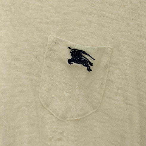 バーバリーブラックレーベル BURBERRY BLACK LABEL ホース刺繍 リネン100 Vネックカットソー メンズ 33