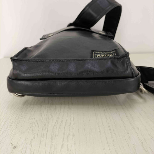ポーター PORTER FREE STYLE SLING SHOULDER BAG レザー ショルダーバッグ メンズ