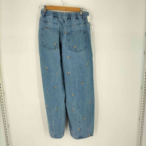サマンサモスモス samansa Mos2 花柄 デニムバレルパンツ レディース JPN:L